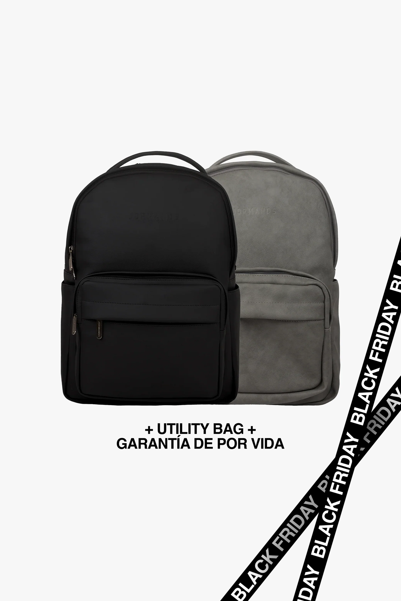 2X1 Backpack (Black & Gray) + Utility Bag + Garantía de por vida