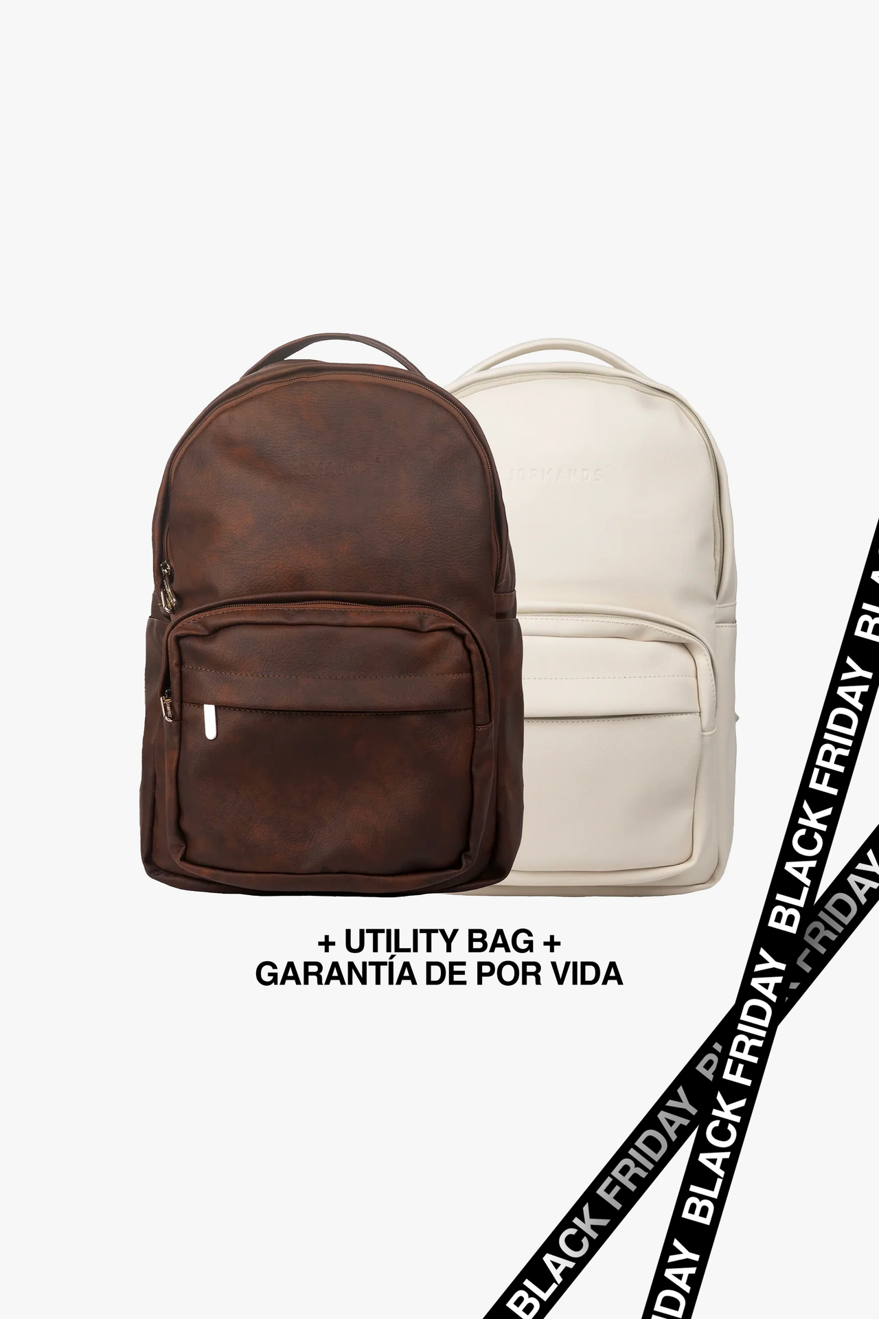2X1 Backpack (Chocolate & bone) + Utility Bag + Garantía de por vida