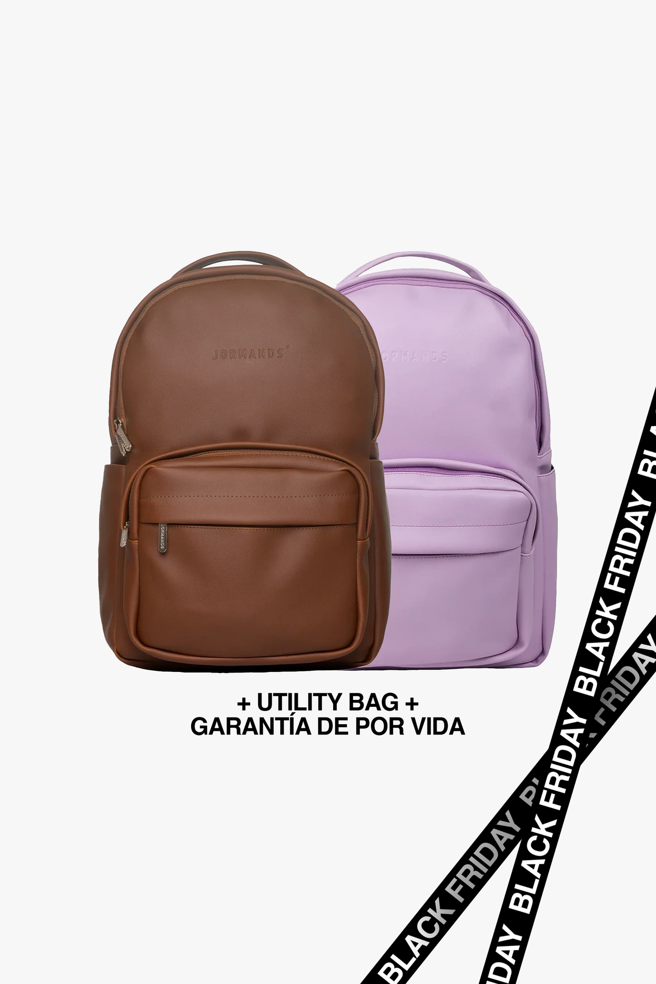 2X1 Backpack (Café & Lila) + Utility Bag + Garantía de por vida