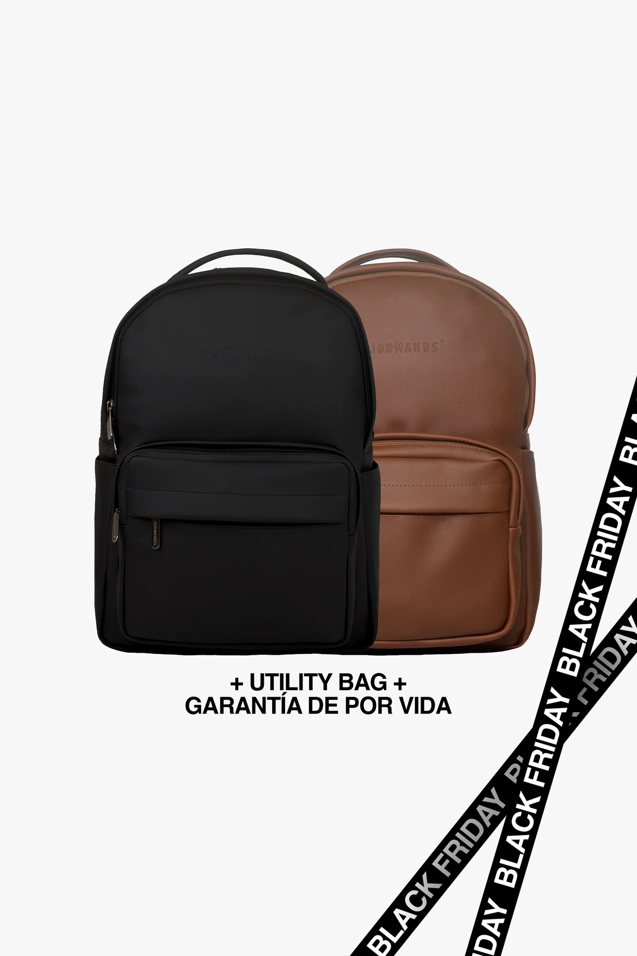 2X1 Backpack (Black & Café) + Utility Bag + Garantía de por vida