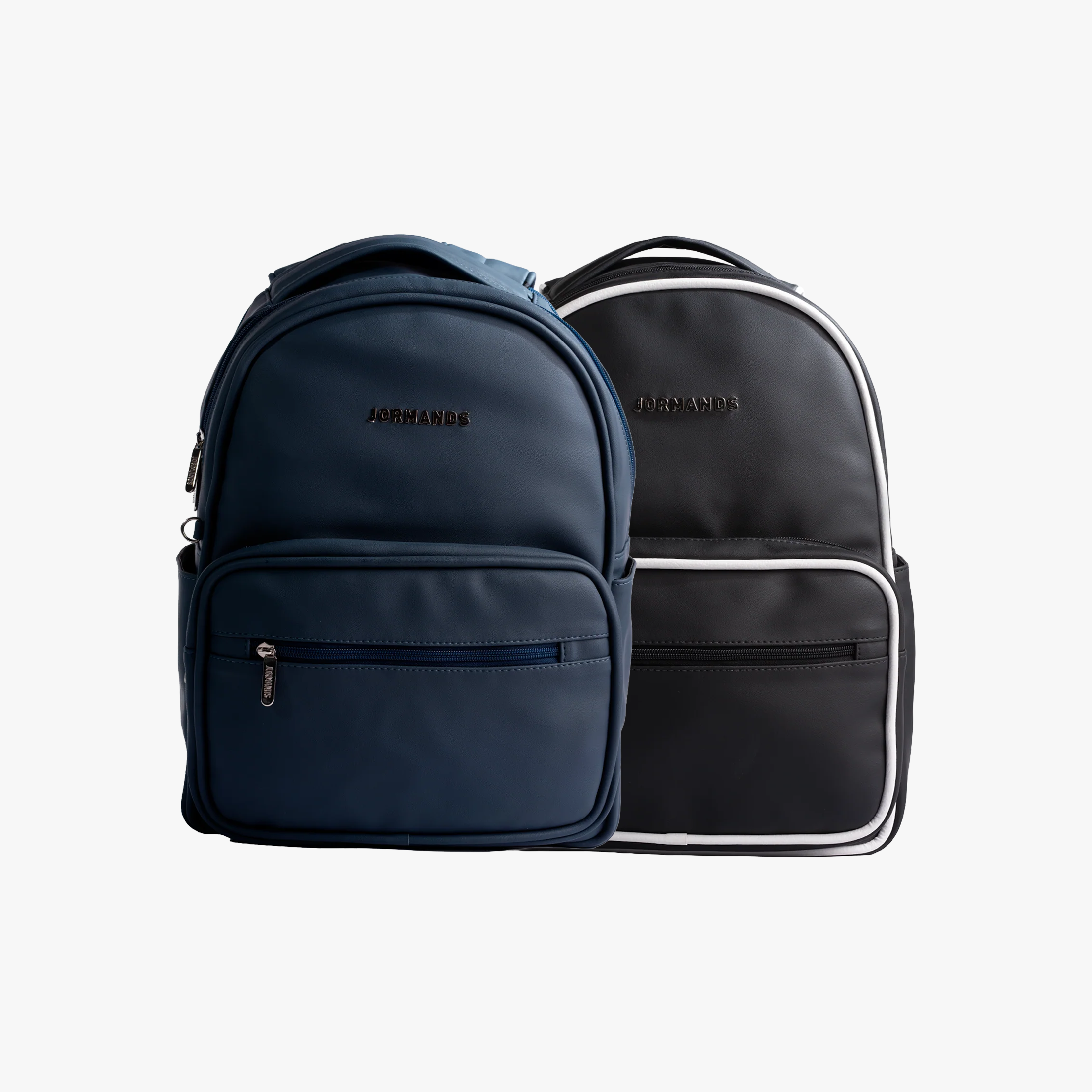 Two Stamp Backpacks (Black White & Dark Blue)